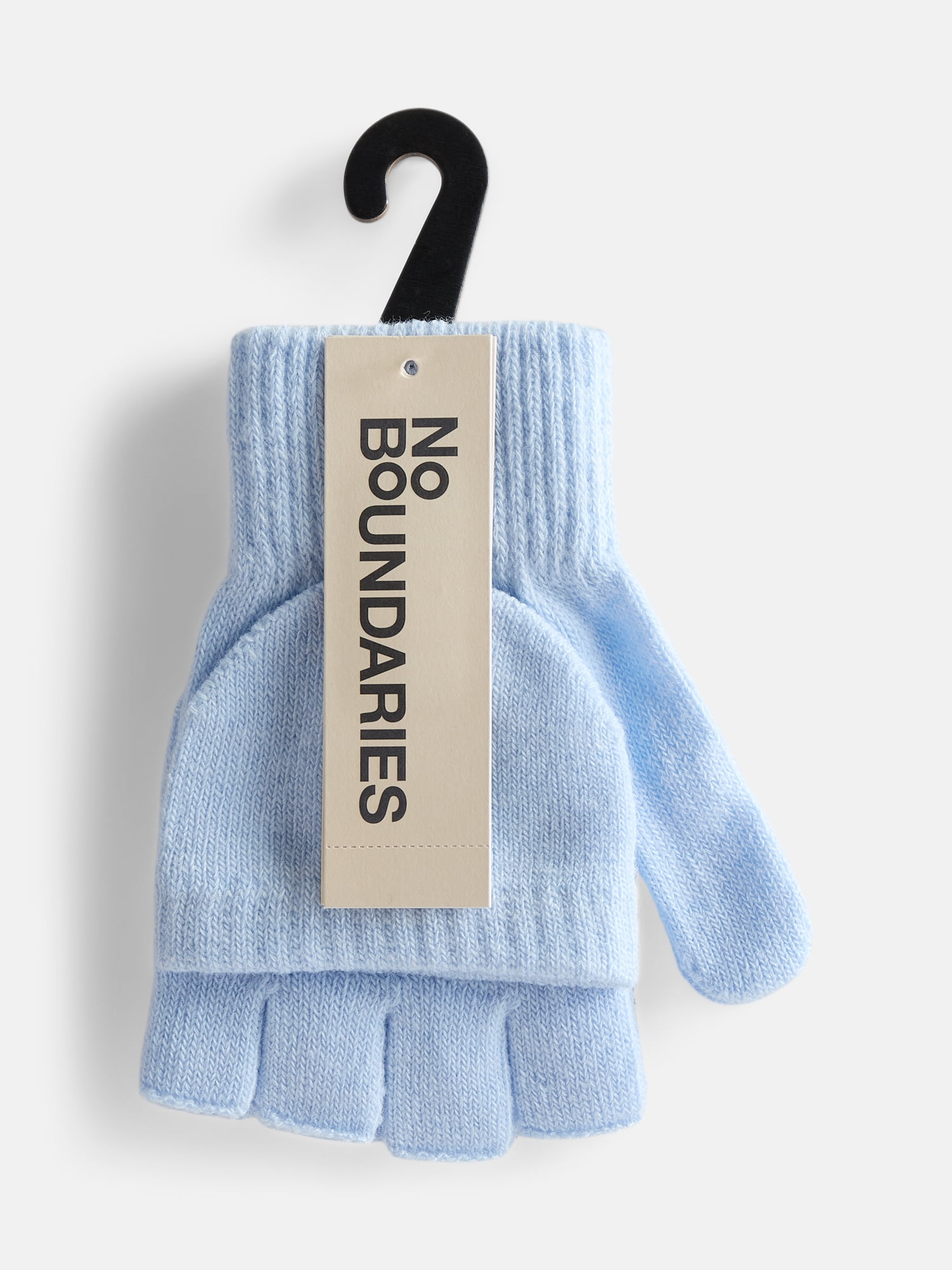 No Boundaries Women's Ribbed Knit Pop Top Mittens