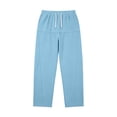 thumbnail image 5 of Fsgntruao Sweatpants for Men Wide-Leg Drawstring Elastic Waist Solid Color Casual Loose with Pocket Athletic Trousers Blue,L, 5 of 7
