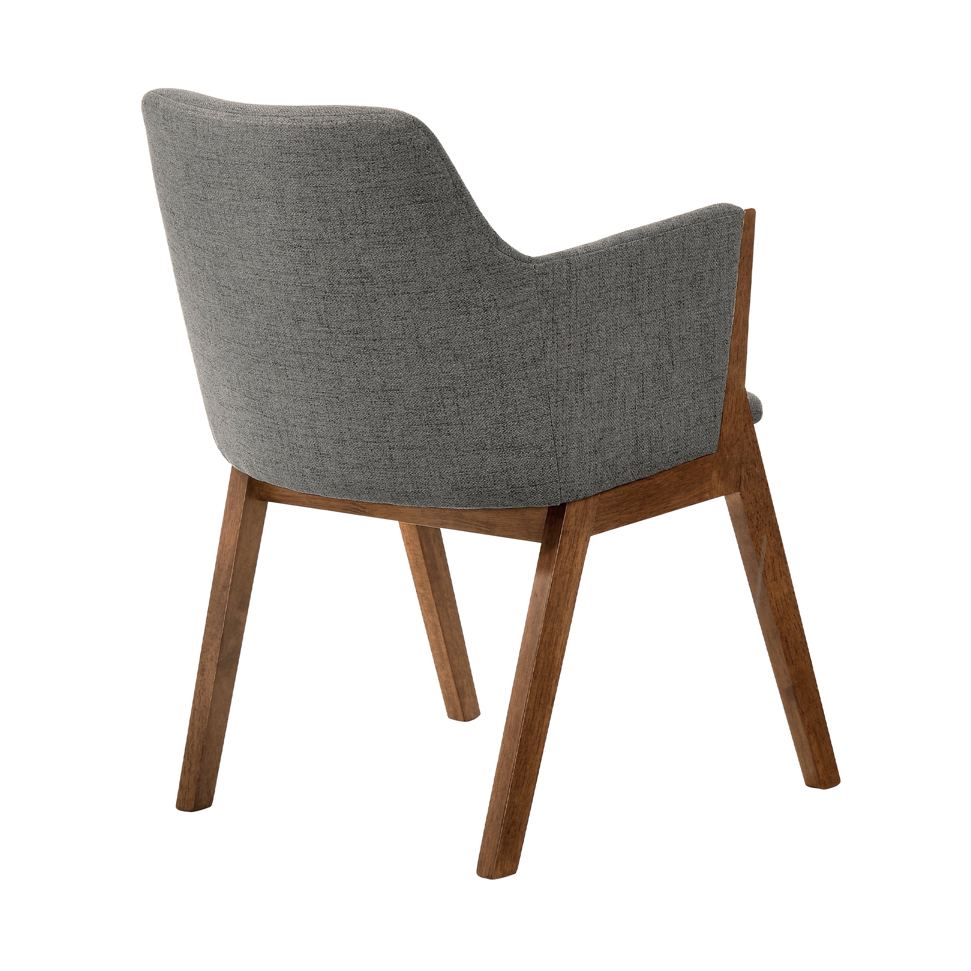 Renzo Charcoal Fabric and Walnut Wood Dining Side Chairs - Set of 2