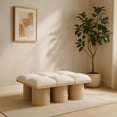 thumbnail image 2 of Meridian Furniture Pavilion Cream Boucle Fabric Bench, 2 of 9