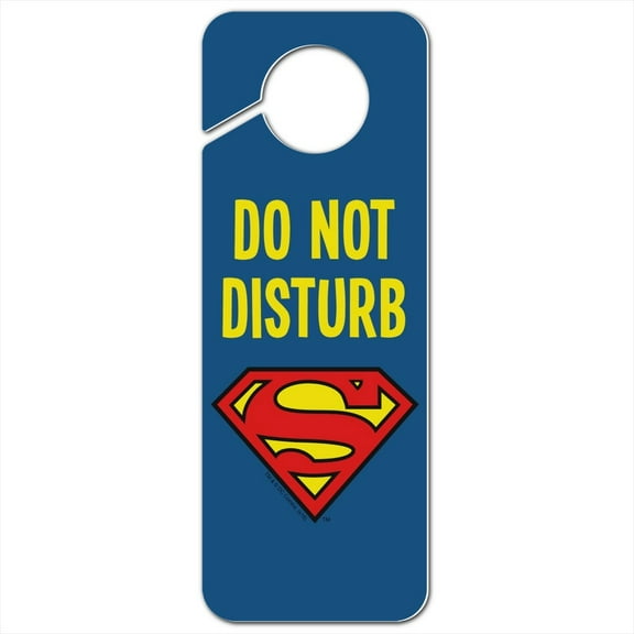 Superman Classic S Shield Logo Plastic Door Knob Hanger Sign