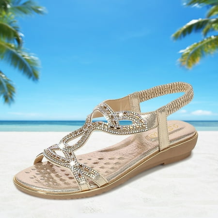 

Women s Ladies Fashion Casual Solid Open Toe Platforms Sandals Beach Shoes Black 6.739