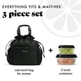thumbnail image 6 of Fit & Fresh Lunch Bag For Women Cromwell Bag, Black, 6 of 8