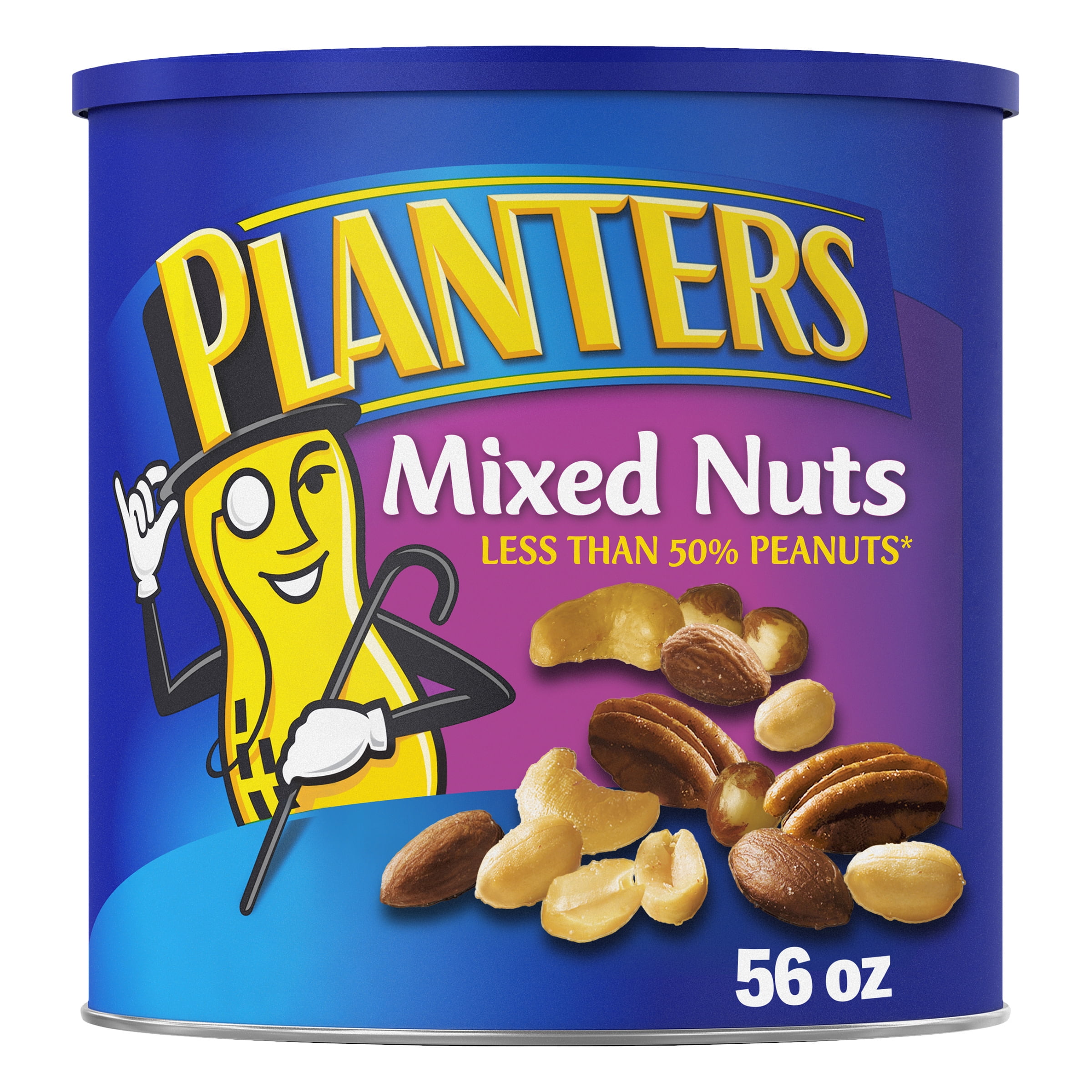 Planters Mixed Nuts Less Than 50% Peanuts with Peanuts, Almonds, Cashews, Hazelnuts, Pecans & Sea Salt, 3.5 lb Canister