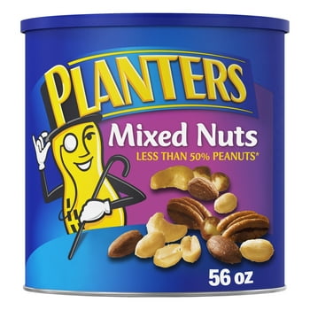 ers Mixed Nuts Less Than 50% Peanuts with Peanuts, Almonds, Cashews, Hazelnuts, Pecans & Sea Salt, 3.5 lb Canister