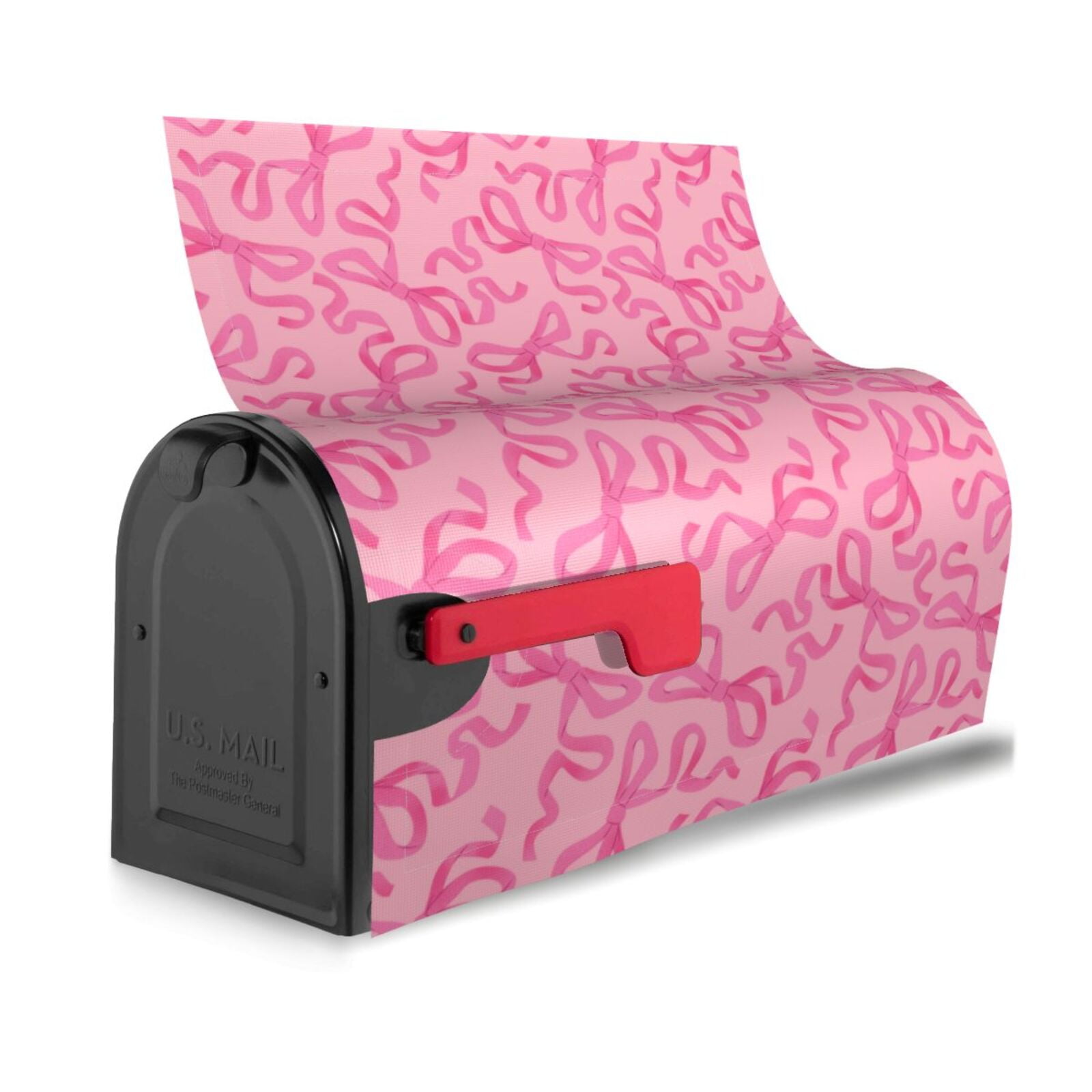 Xecao pink bow for Mailbox Cover with Magnetic Strips, Waterproof and Sunscreen, Adds a Decorative Touch to Your Garden Yard-21x18 in