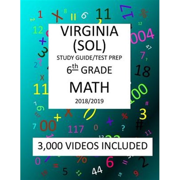 Pre-Owned 6th Grade VIRGINIA SOL, 2019 MATH, Test Prep : 6th Grade VIRGINIA SOL, 2019 MATH, Test Prep: (Paperback)