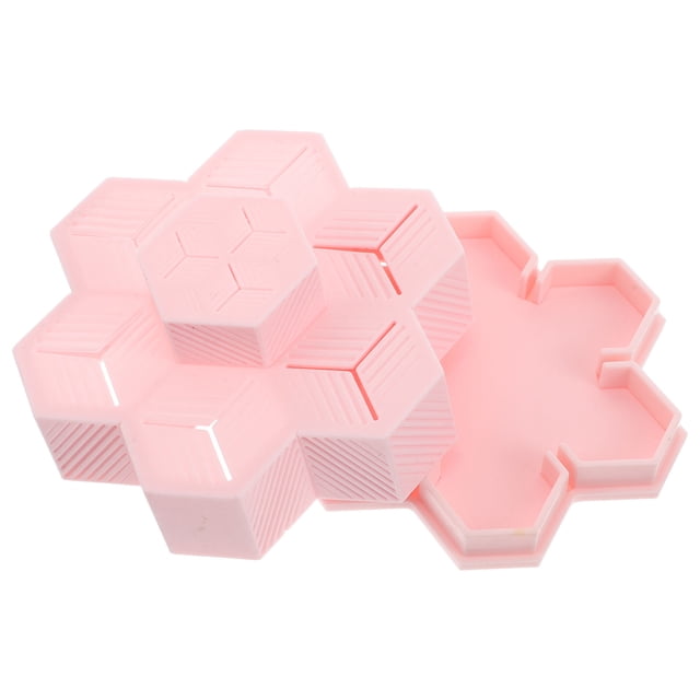 unbranded Organizador De Cosméticos Rosa De Silicona Con Múltiples Compartimentos Para Lápices Labiales Y Brochas