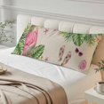 thumbnail image 4 of Summer Flamingo Body Pillow Cover 20 x 54 Inch Decorative Pillow Cover Tropical Plants Botanical Floral Rustic Lumbar Pillowcase Seasonal Rectangle Cushion Case for Couch Sofa Bed Living Room, 4 of 9