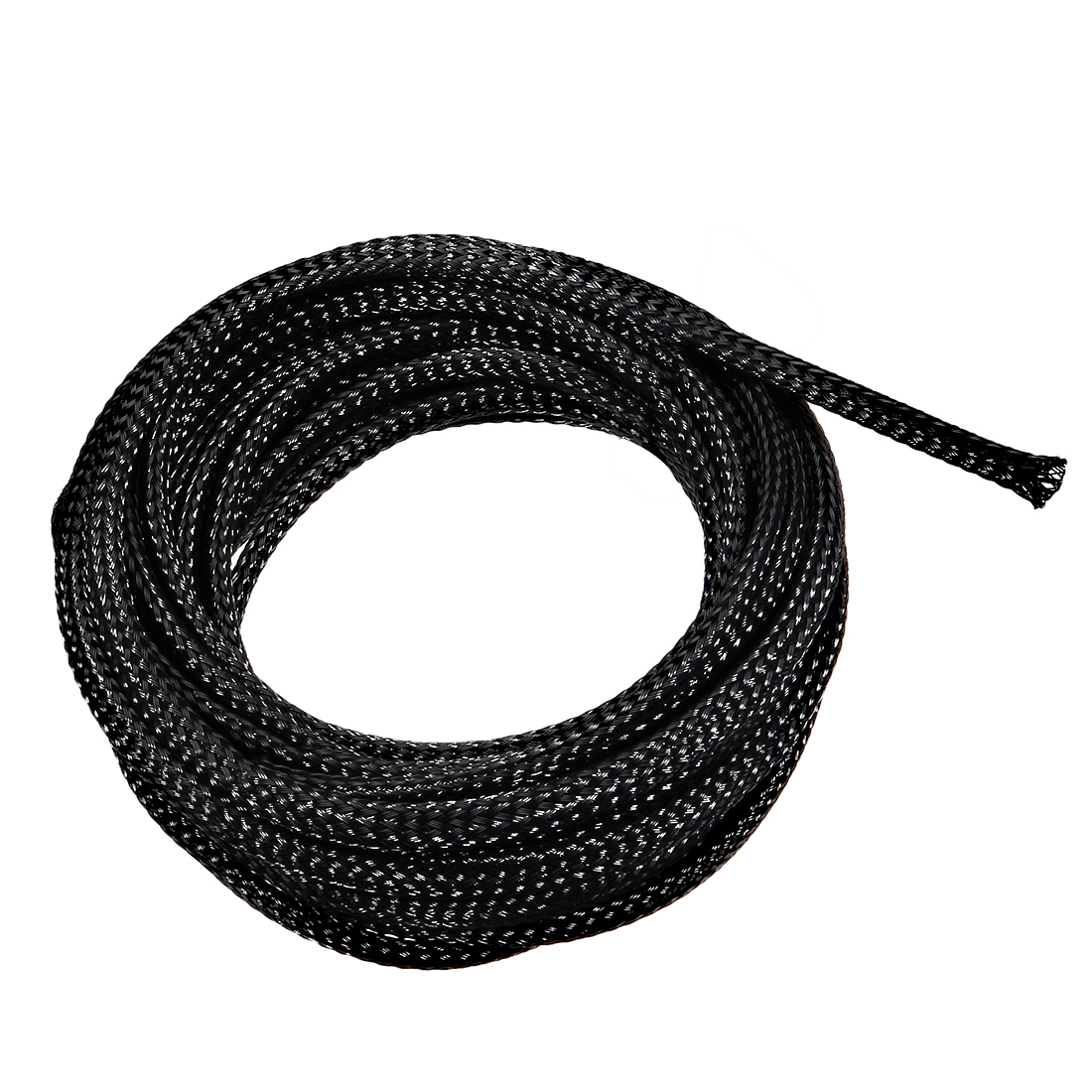 PET Cable Wire Wrap 4mm Expandable Braided Sleeving Black 9.84ft Length