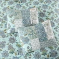 thumbnail image 5 of NEWLAKE 3-Piece Floral Cotton Patchwork Quilt Set Decor Quilt Set with Pillow Shams (Queen, Light Turquoise), 5 of 7