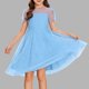 thumbnail image 2 of Vestido Largo Casual Vestido Casual de Polka de Moda para Niños con Falda de la Princesa de Manga Corta de Malla Y Falda de Gasa de Malla Vestido de la Princesa Del Bebé, 2 of 6