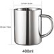 thumbnail image 2 of Tea Cup Stainless Steel Double Cup 400ml (13.5oz) Drinking Tea Coffee Hot Soup, 2 of 5