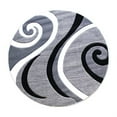 thumbnail image 2 of Flash Furniture Athos Round Contemporary Black, White, Grey Area Rug, 5' x 5', 2 of 7
