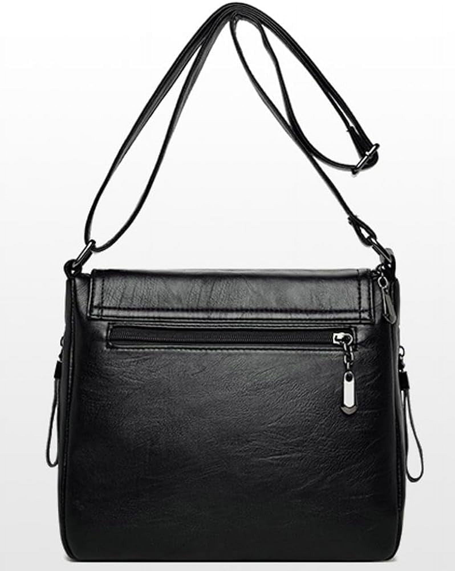 Kukuzhu Crossbody Bags for Women Square Shoulder Bag Stylish Leather Satchel Handbag Hobo Bag for Travel Work