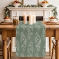 thumbnail image 4 of Dark Green Botanical Cotton Linen Table Runner for Dining Kitchen, Pastoral Elegant Spring Floral Wedding Outdoor Party Tablerunners Decoration, Dresser Scarf Coffee Tablecloth Runners 13x70 Inches, 4 of 9