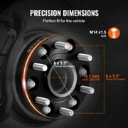 KFFKFF Hubcentric Wheel Spacers, 1.5-inch 6x5 Adapters, 6 Lug Forged Design, 78.1 mm Bore with M14 x1.5 Studs, Compatible with 1995-2023 Chevrolet, GMC, Cadillac Models, Set of 4, Black