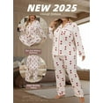 thumbnail image 5 of Sucegi Plus size Exclusive for women, heart-print pajama set, super comfortable – Plus size women's pajama set,（1X-4X) casual lazy loungewear., 5 of 5