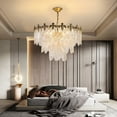 thumbnail image 5 of KPIBEST 23.6" Modern 8 Light Tiered Crystal Leaf Chandelier, 5 of 12