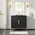 thumbnail image 2 of Sink Vanity Cabinet, Black, Wood, Hotel Bedroom Bathroom, Modern Contemporary HB34674, 2 of 11