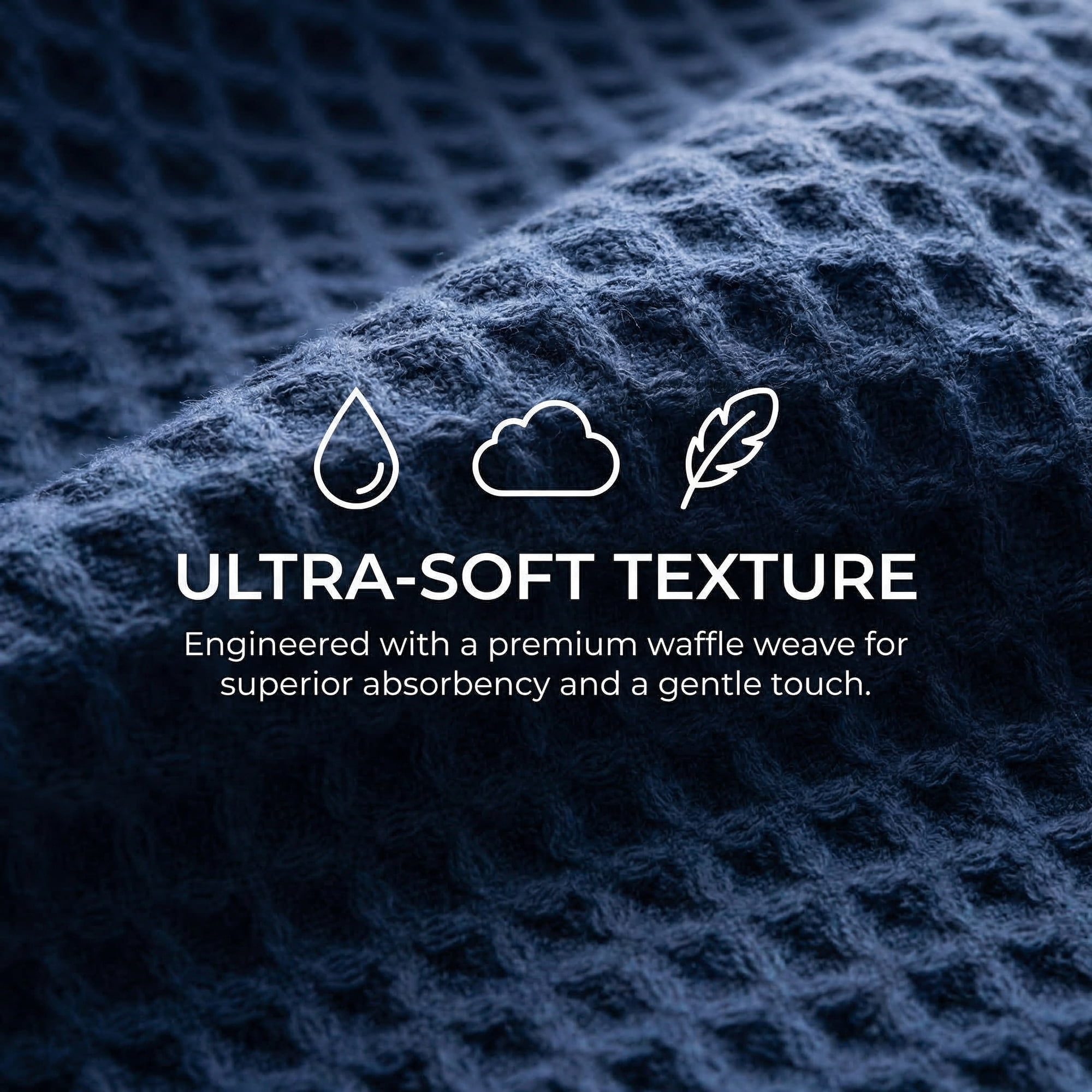 Unique Bargains 2Pcs 100% Pure Cotton Solid Soft Absorbent Kitchen Towels Blue 25" x 15"