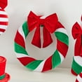 thumbnail image 4 of Colgante de corona de terciopelo navideño | Decoración navideña multicolor | Tela de poliéster | Adorno festivo reutilizable | 11,4 x 11,4 x 1,9 pulgadas | Acento ligero para la mesa, 4 of 6