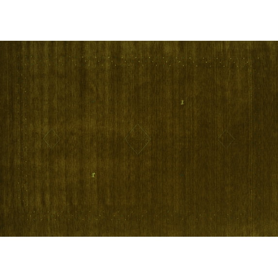 Ahgly Company Indoor Rectangle Abstract Green Contemporary Area Rugs, 2' x 4'