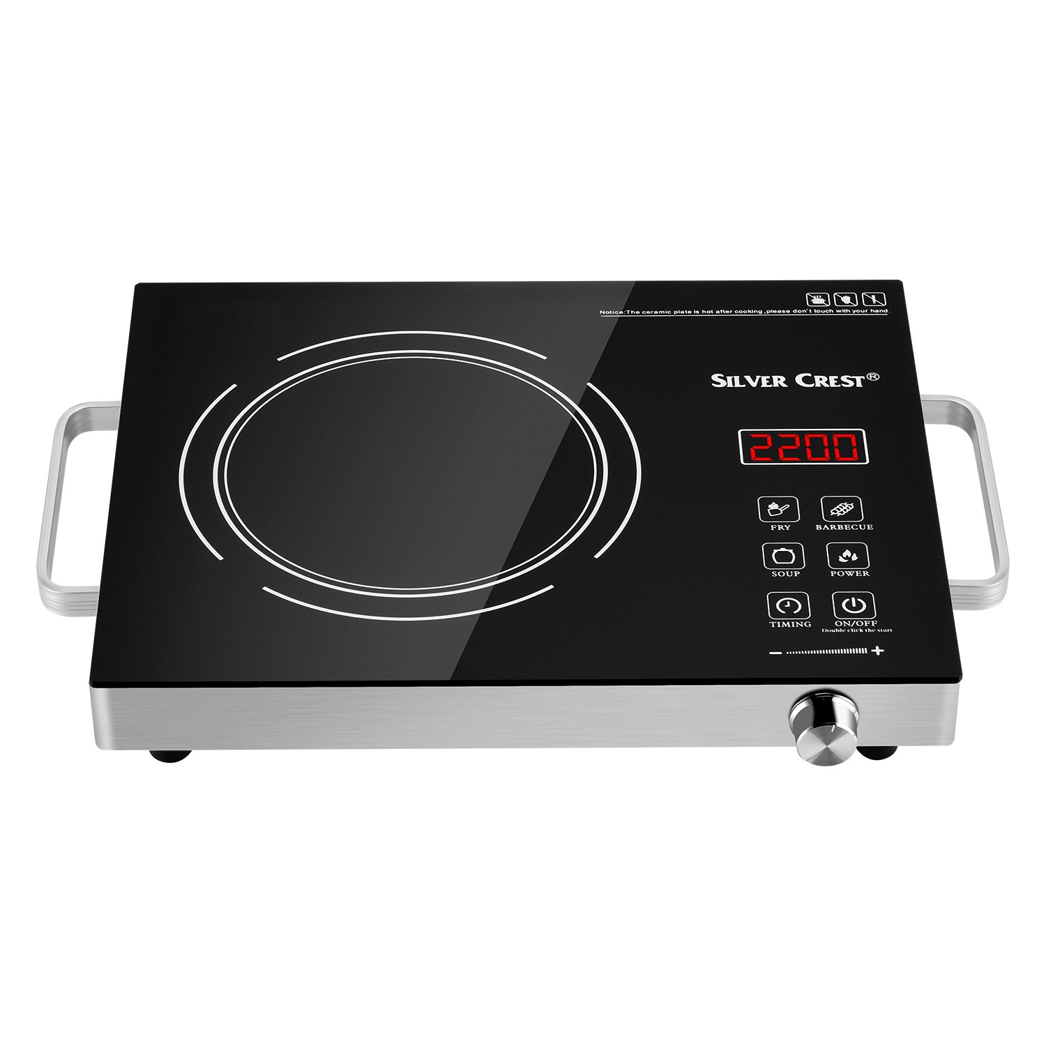Cikuci Electric Hot Plate Infrared Induction Cooktop Stove, Countertop Burners 2200W Burner Ceramic Glass for Cooking, Overheat Protection