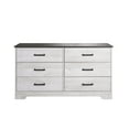 thumbnail image 3 of Prepac Rustic Ridge Farmhouse Washed White 6-Drawer Bedroom Dresser, 18.25" D x 53.25" W x 28.5" H, 3 of 12