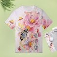 thumbnail image 5 of Bee And Flowers T-Shirt O Neck Oversize T-Shirts Short Sleeve Classic Tees Women Summer Graphic Tops, 5 of 5