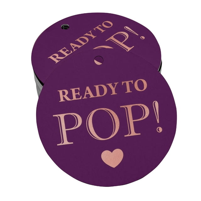 Inkdotpot Pack Of 50 Ready To Pop Baby Shower Favor Paper Tags Craft Real Rose Gold Foil Hang Tags