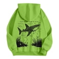 thumbnail image 6 of Fiaer Women's Hooded Sweatshirts Loose Drawstring Hoodies Ocean Theme Graphic Long Sleeve Tops with Pocket Green M, 6 of 6