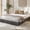 Black, variant on King Platform Bed Frame, Low Profile Wooden Floor Bed No Box Spring Needed, No Headboard MDF Bed Frame, Cream White