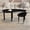 Black OAK veneer top + MDF + solid wood, variant on 360° Rotatable Nesting Coffee Table, Water Drop Shaped Top, 2-in-1 Cocktail Table with Solid Wood Legs for Living Room,Gray OAK