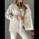 thumbnail image 4 of Chaqueta Impermeable de Larga con Capucha y Cremallera para Mujer, Gabardina, Cortavientos, Chaqueta de Viaje. Albaricoque XXL, 4 of 9
