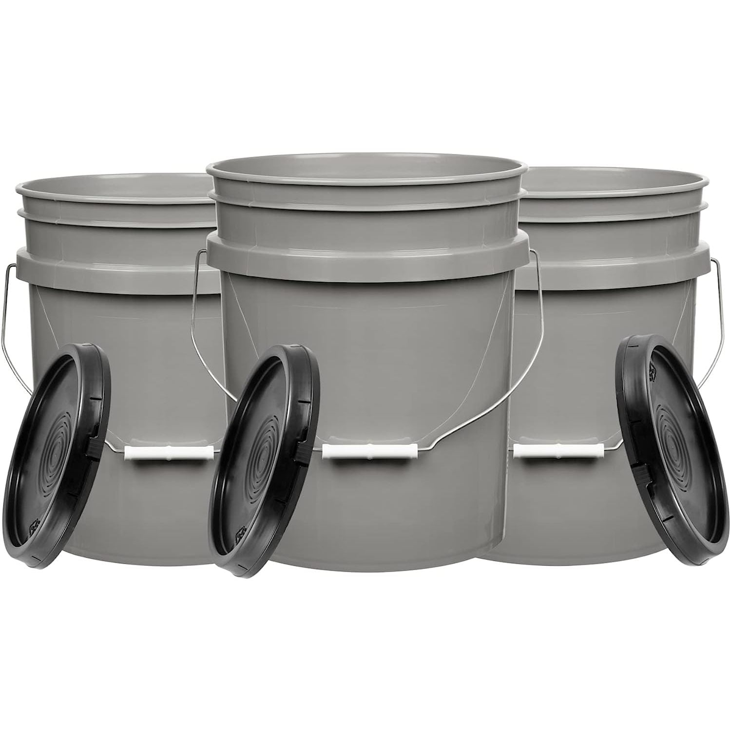 5 Gallon Black HDPE Plastic Un Rated Bucket (Lid Not Included) - Black BPA Free