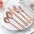 thumbnail image 4 of VeSteel 20 Piece Copper Silverware Flatware Set for 4, Stainless Steel Eating Utensils Cutlery Tableware Includes Knives/Spoons/Forks, 4 of 7
