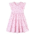 thumbnail image 3 of Baby Girl Dress Kids Toddler Girls Summer Floral Print A Line Flutter Sleeves Stylish Casual Dress Toddler Dresses Pink 6 Years-7 Years, 3 of 5