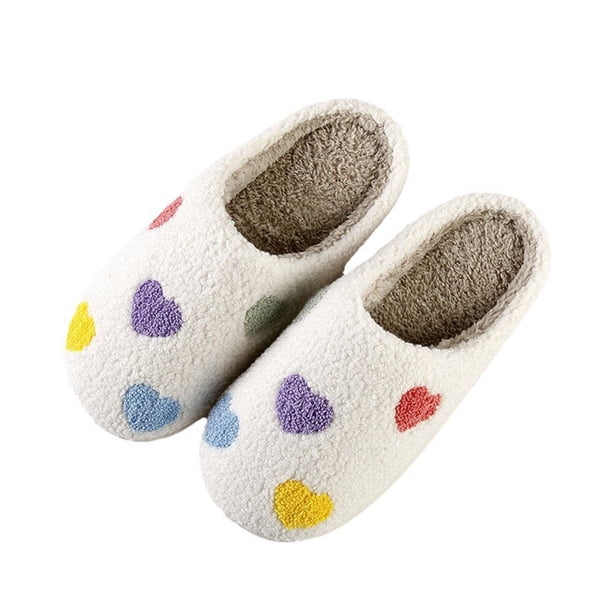 Nuevo coloridas pantuflas algodón invierno abrigadas little love para parejas hombres y mujeres zapatos suela gruesa y blanda lindos antideslizantes gruesos (39-40)