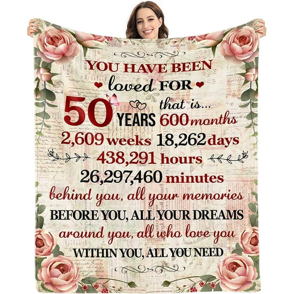 50th Birthday Gifts for Women 1972 Blanket 50 Year Old Birthday Gifts for Women Turning 50 Unique 50th Birthday Gifts for Her Funny 50th Birthday Decorations for Women Him Wife Sister Mom Friends