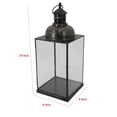 thumbnail image 3 of Laila Lantern, Black Metal, Glass Panels, Square Base, 20 Inch Tall, 3 of 7