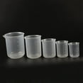 thumbnail image 1 of 5 Pcs/set Plastic Measuring Cups Lab Beakers cup; transparent measuring cup; Water Flour Powder Measuring Cups with Scales, 1 of 8