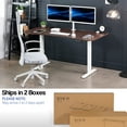 thumbnail image 3 of VIVO Electric 63” x 32” Stand Up Desk, Dark Walnut Table Top, White Frame, 3 of 8