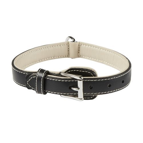 Col en cuir Aspen en crème/noir