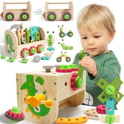 Kids Tool Set Montessori Toys for Boys 2 3 4 5 Year Old, Educational STEM Construction Toys for Ages 2-4, Pretend Play Toddler Toys 3 4 5 Year Old Birthday Gift