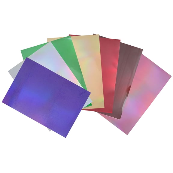 Toyandona DIY Holographic Vinyl Sheets Assorted Color Strong Adhesion 7Pcs