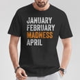thumbnail image 2 of January February Madness April Vintage Basketball T-Shirt, Retro Sports Graphic Tee, March Madness Inspired Basketball Shirt, Unisex Casual Apparel for Basketball Fans and Players, 2 of 3