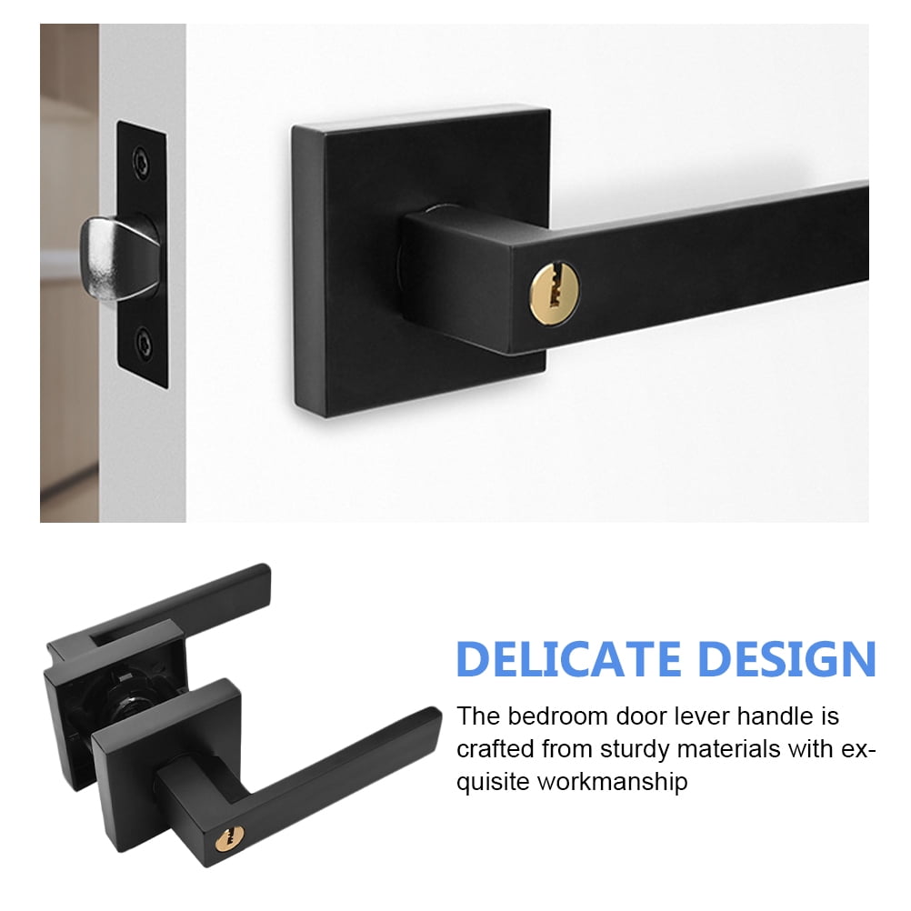 Interior Door Lock Outdoor Gate Bathroom Black Knobs Entry Matte Privacy Exterior Doors Heavy Aluminum Alloy