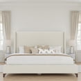 thumbnail image 3 of Bowery Hill Modern Upholstered Queen Bed in Off White Performance Fabric, 3 of 9