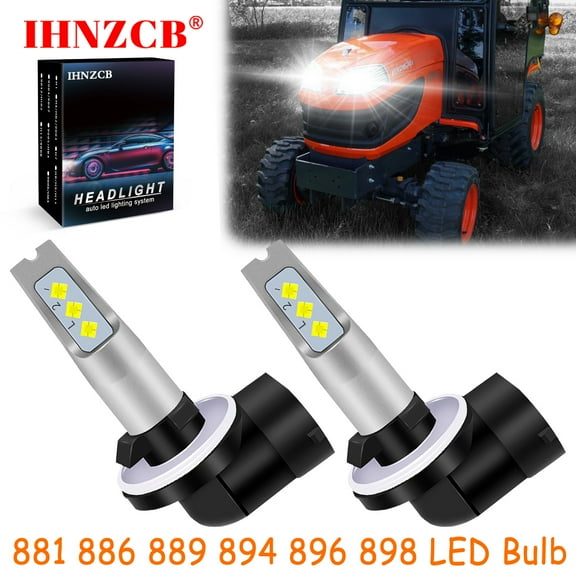 IHNZCB for Kubota Bx25 Bx25dlb Bx2660d Bx2670 Bx2670-1 K7571-54340 Tractor / Lawn Mower LED Headlights Bulb High Low Beam 881 889 White,Y44